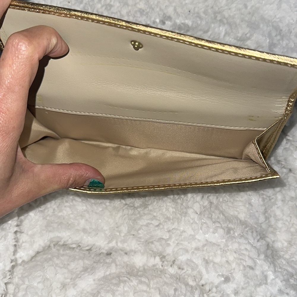 Coach Gold metallic cream and brown signature canvas long Wallet bundle - Picture 8 of 16